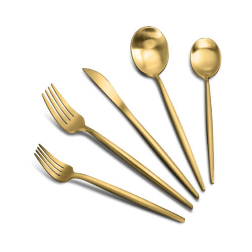 Baha Gold Brass Modern Cutlery Set