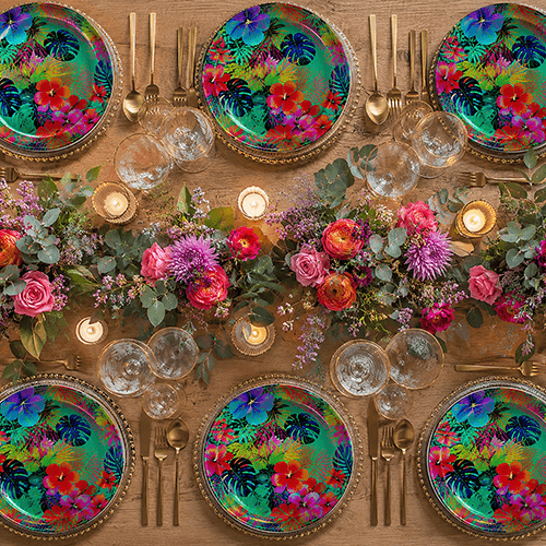 Lotus Garden multicolor plates