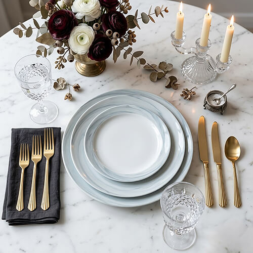 Swaying Palm bright color dining plates