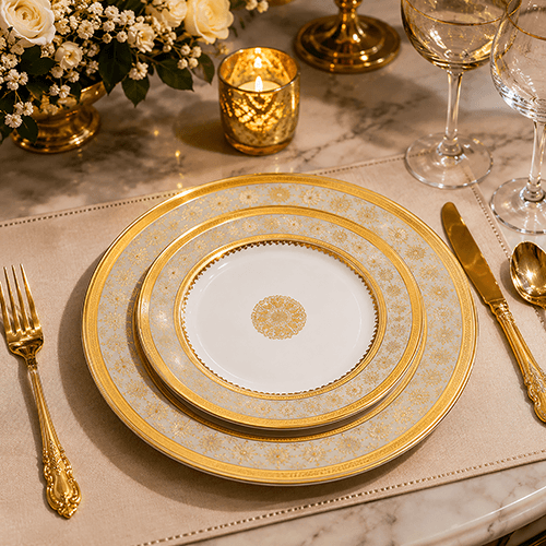 luxury golden design dinner plates